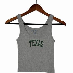 John Galt/Brandy Melville Texas Tank Gray OS Cropped Ribbed Casual Streetwear
